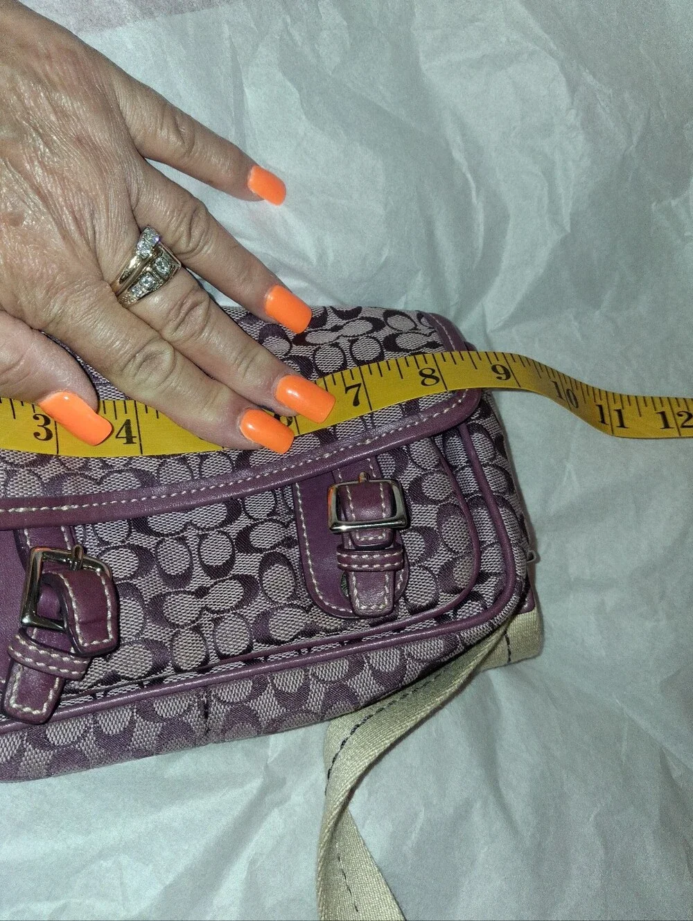 Coach Women's Purple Signature Pattern Crossbody Bag - Picture 8 of 8